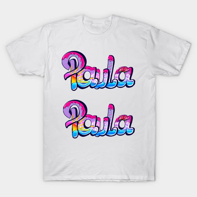 Paula girls first name in pink 2 personalised personalized customized name Paula T-Shirt by Artonmytee